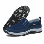 Men's Slip-On Walking Shoes with Lightweight Cushioned Sole - Waterproof Mesh, Anti-Slip, Wide Toe, Arch Support