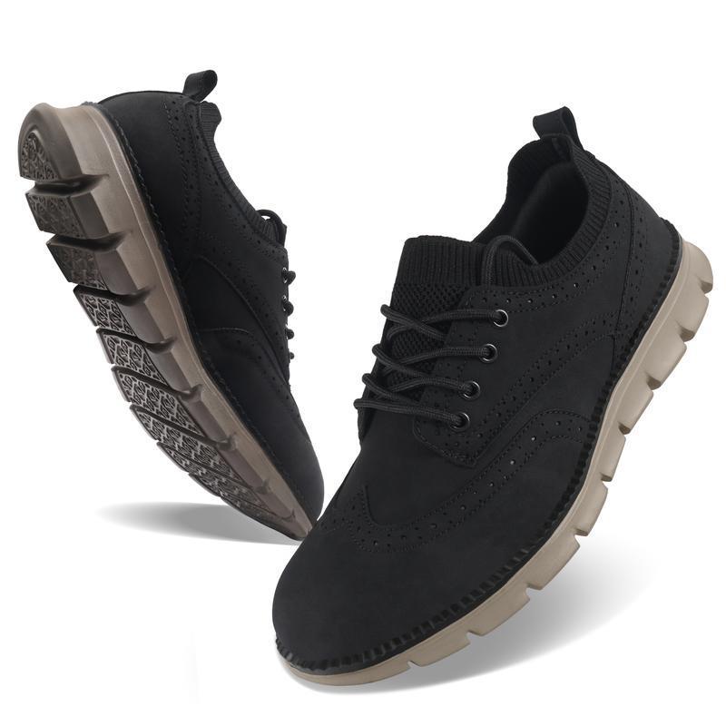 💥 12 HOURS. NO PAIN. – Men’s Vintage Leather Oxford Sneakers – Lightweight, Breathable, Arch Support, Flexible Non-Slip Sole