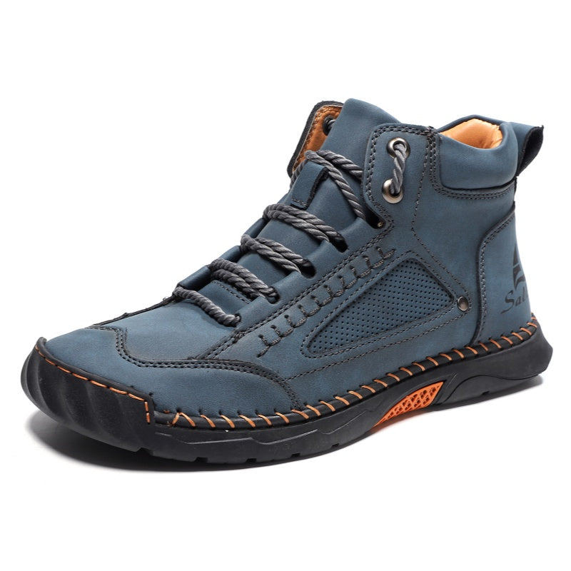 Men's Handmade Leather Boots Waterproof Arch Support Spacious Toe Box