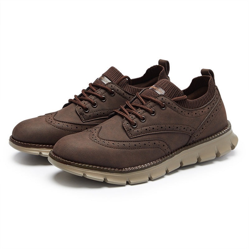 💥 12 HOURS. NO PAIN. – Men’s Vintage Leather Oxford Sneakers – Lightweight, Breathable, Arch Support, Flexible Non-Slip Sole
