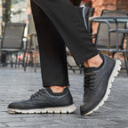 💥 12 HOURS. NO PAIN. – Men’s Vintage Leather Oxford Sneakers – Lightweight, Breathable, Arch Support, Flexible Non-Slip Sole