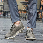 💥 12 HOURS. NO PAIN. – Men’s Vintage Leather Oxford Sneakers – Lightweight, Breathable, Arch Support, Flexible Non-Slip Sole
