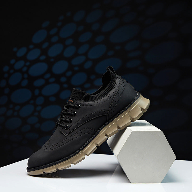 💥 12 HOURS. NO PAIN. – Men’s Vintage Leather Oxford Sneakers – Lightweight, Breathable, Arch Support, Flexible Non-Slip Sole