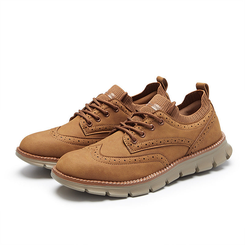 💥 12 HOURS. NO PAIN. – Men’s Vintage Leather Oxford Sneakers – Lightweight, Breathable, Arch Support, Flexible Non-Slip Sole