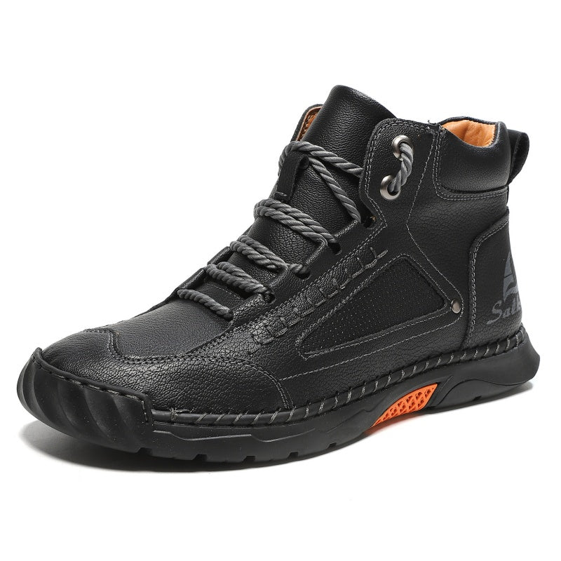Men's Handmade Leather Boots Waterproof Arch Support Spacious Toe Box