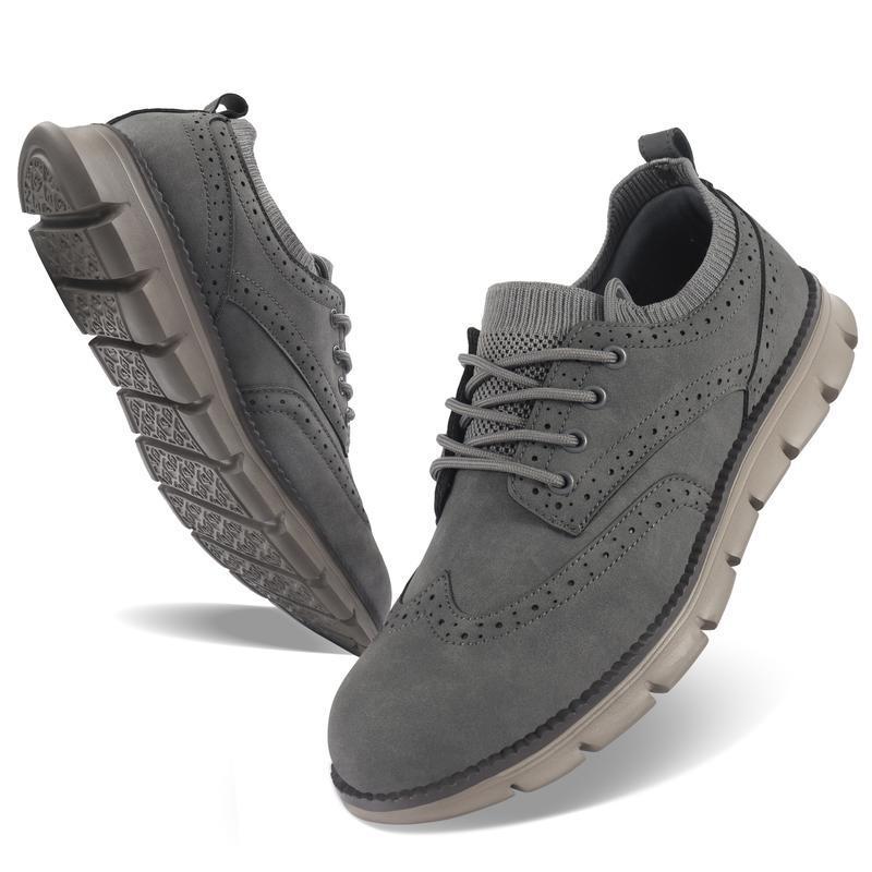 💥 12 HOURS. NO PAIN. – Men’s Vintage Leather Oxford Sneakers – Lightweight, Breathable, Arch Support, Flexible Non-Slip Sole