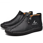 ⏰Limited-Time 70% OFF—Men’s Wide-Fit Handmade Driving Boots – Easy Zip, All-Day Comfort, Arch Support, Waterproof, Pressure Relief, Non-Slip Sole for Casual, Travel&Outdoor