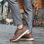 💥 12 HOURS. NO PAIN. – Men’s Vintage Leather Oxford Sneakers – Lightweight, Breathable, Arch Support, Flexible Non-Slip Sole