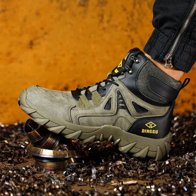 Men’s Steel Toe Orthotic Work Boots – Puncture-Resistant, Waterproof, Non-Slip, All-Day Comfort