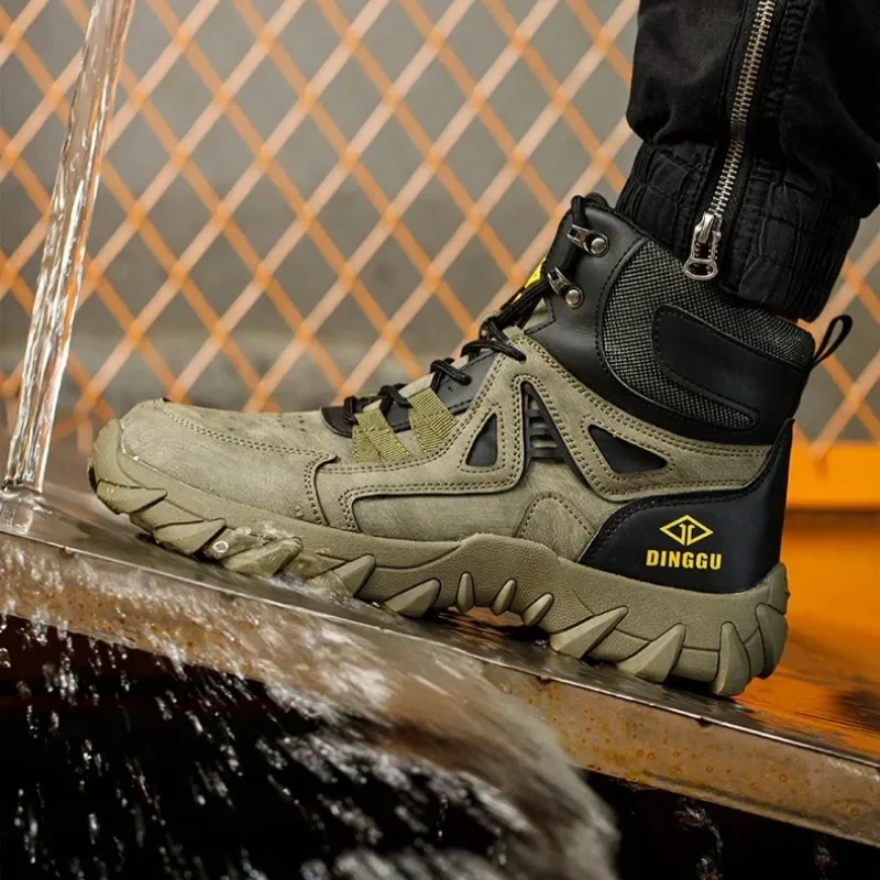 Men’s Steel Toe Orthotic Work Boots – Puncture-Resistant, Waterproof, Non-Slip, All-Day Comfort