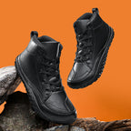 ⏰Limited-Time 70% OFF –Men's Barefoot Orthopedic Hiking Boots – Comfortable Leather, Arch Support, Non-Slip, Lace-Up Combat Boots for Work & Outdoors