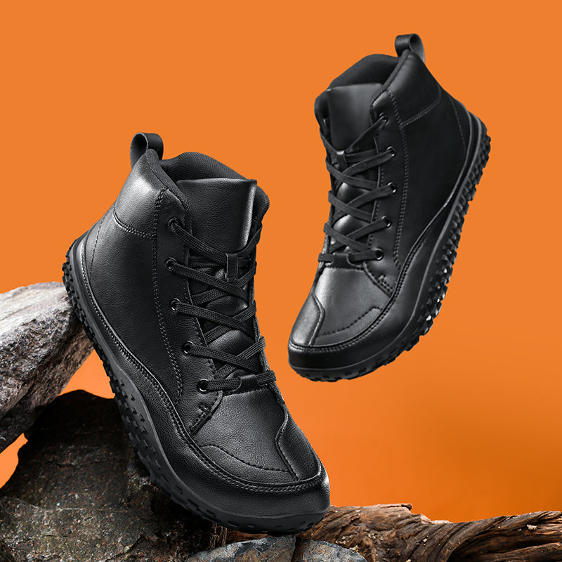 ⏰Limited-Time 70% OFF –Men's Barefoot Orthopedic Hiking Boots – Comfortable Leather, Arch Support, Non-Slip, Lace-Up Combat Boots for Work & Outdoors