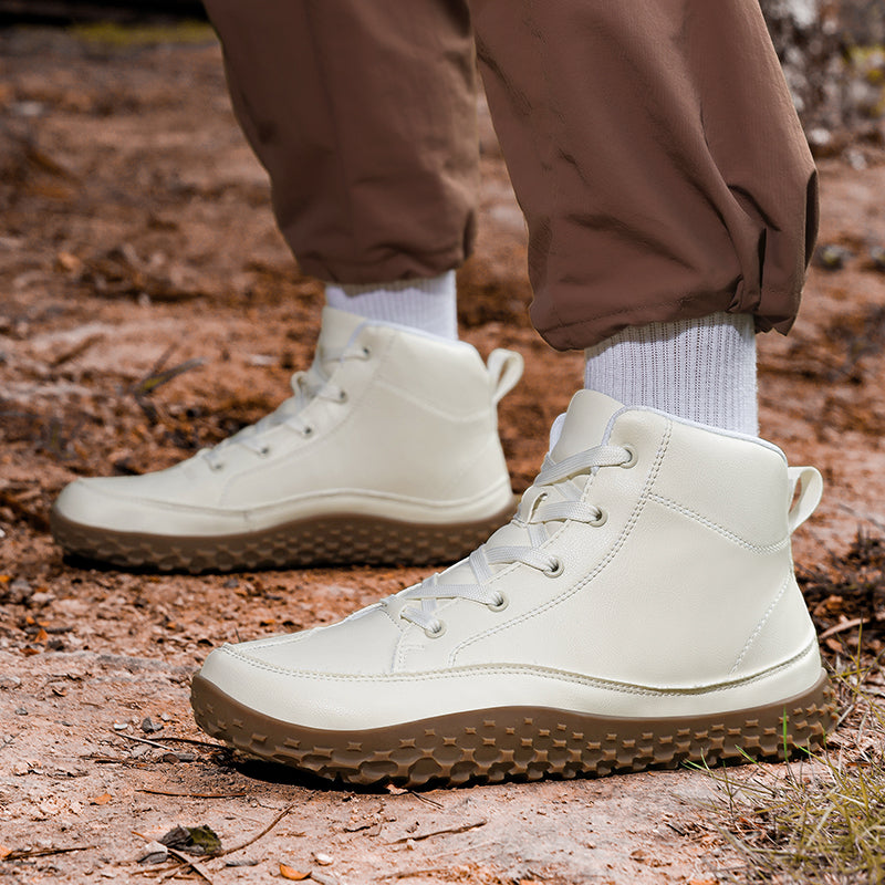 ⏰Limited-Time 70% OFF –Men's Barefoot Orthopedic Hiking Boots – Comfortable Leather, Arch Support, Non-Slip, Lace-Up Combat Boots for Work & Outdoors