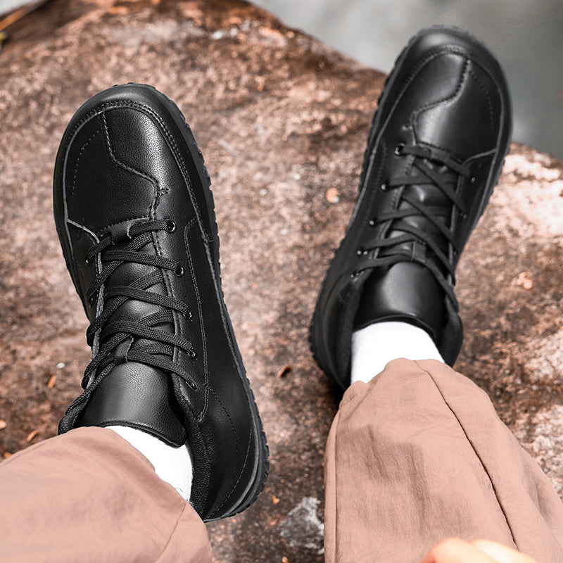 ⏰Limited-Time 70% OFF –Men's Barefoot Orthopedic Hiking Boots – Comfortable Leather, Arch Support, Non-Slip, Lace-Up Combat Boots for Work & Outdoors