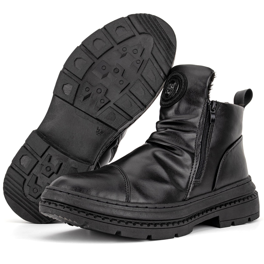 Men's Comfortable Leather Motorcycle Boots Work Boots Waterproof Anti-Slip Anti-Sprain