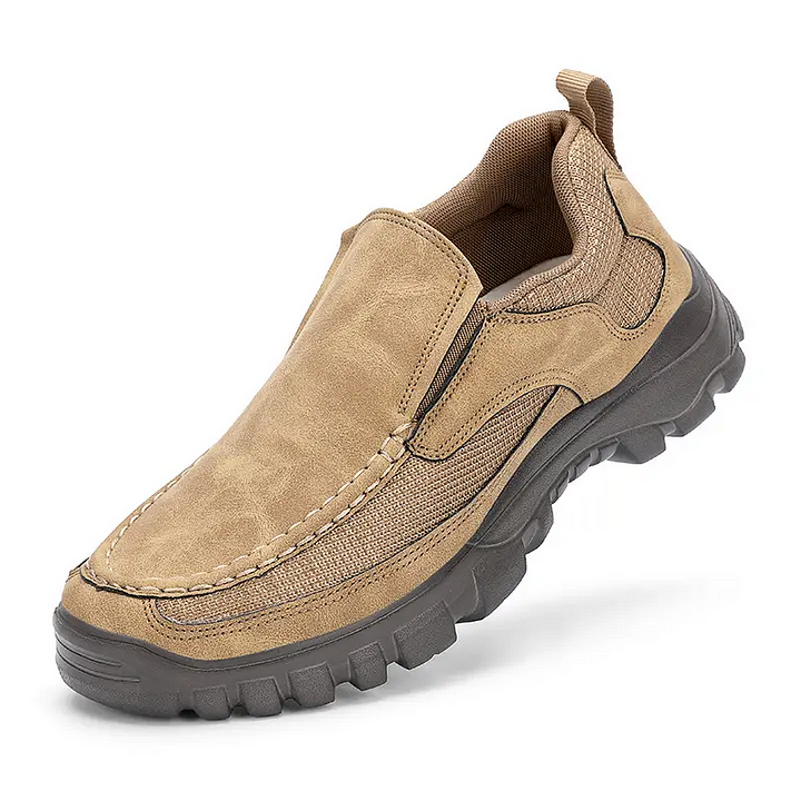 Men's Orthopedic Genuine Leather Relaxed-Fit Slip-On Loafer for Diabetics, Arch Support Hiking Shoes for  everyday casual wear