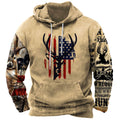 Men's Outdoor American Deer Print Hoodie