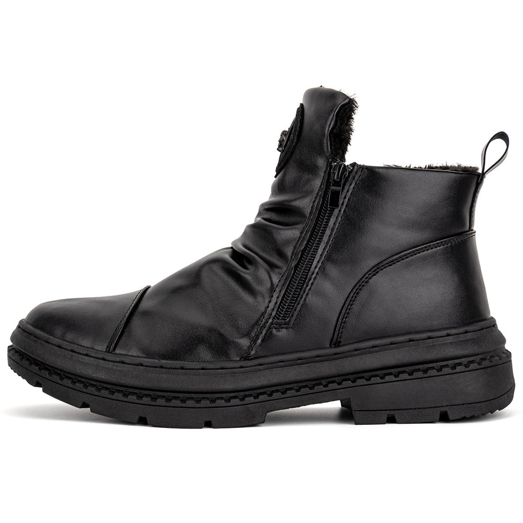 Men's Comfortable Leather Motorcycle Boots Work Boots Waterproof Anti-Slip Anti-Sprain