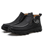 (⏰NOW ON: 70% OFF Sale! 🔥)Men's Premium Motorcycle Boots – Hand-Stitched Genuine Leather, USMCA Recommended - Wide Toe, Waterproof, Anti-Slip, Anti-Sprain, Ortho Support, Suitable for Riding, Work, Driving, Hiking