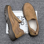 Men's Orthopedic Genuine Leather Relaxed-Fit Slip-On Loafer for Diabetics, Arch Support Hiking Shoes for  everyday casual wear