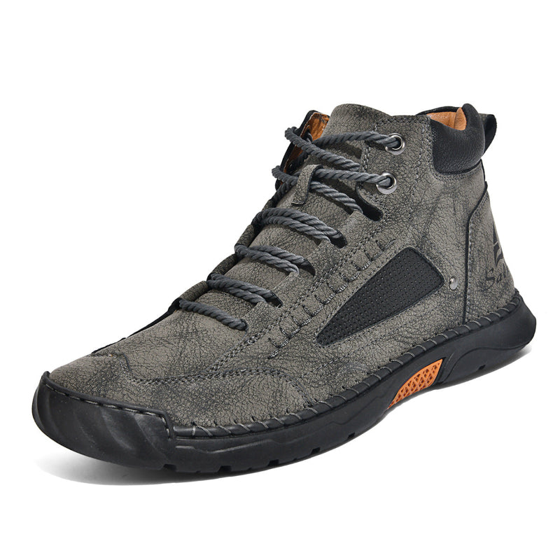 Men's Handmade Leather Boots Waterproof Arch Support Spacious Toe Box