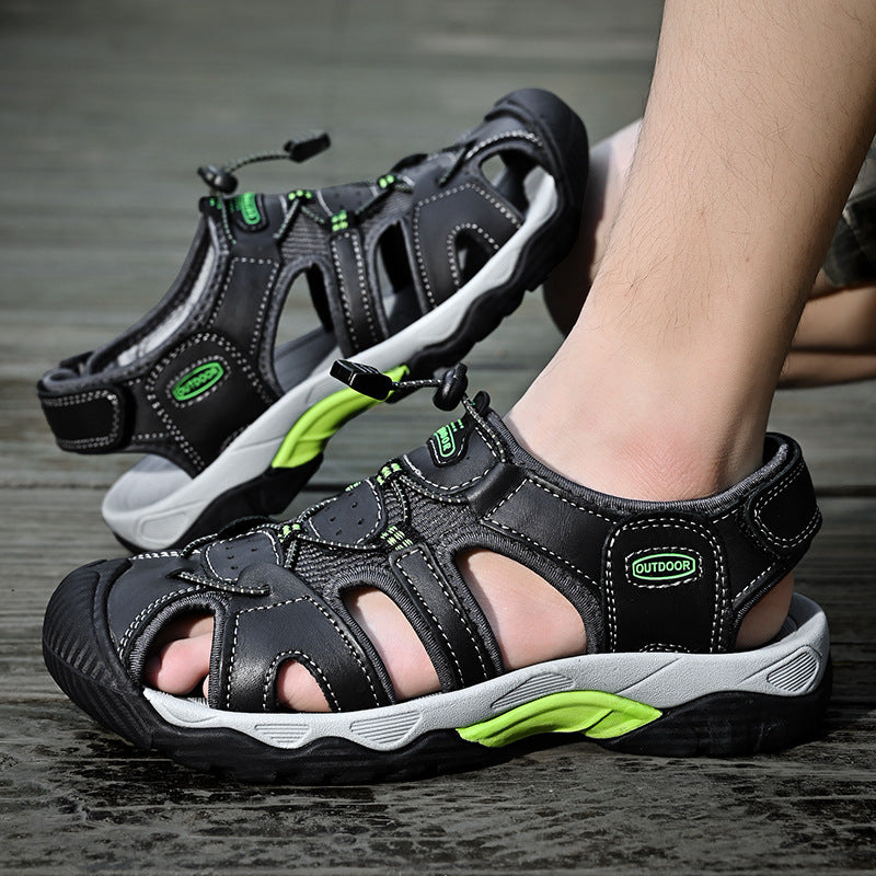 Men's Slip-on Genuine Sports Sandals, Orthopedic Support, Comfortable Lightweight Durable Non-Slip Hiking Sandals