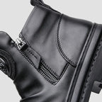 Men's Comfortable Leather Motorcycle Boots Work Boots Waterproof Anti-Slip Anti-Sprain
