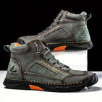 (🎁#2 Best Seller) Men's Handmade Leather Boots Waterproof Arch Support Spacious Toe Box
