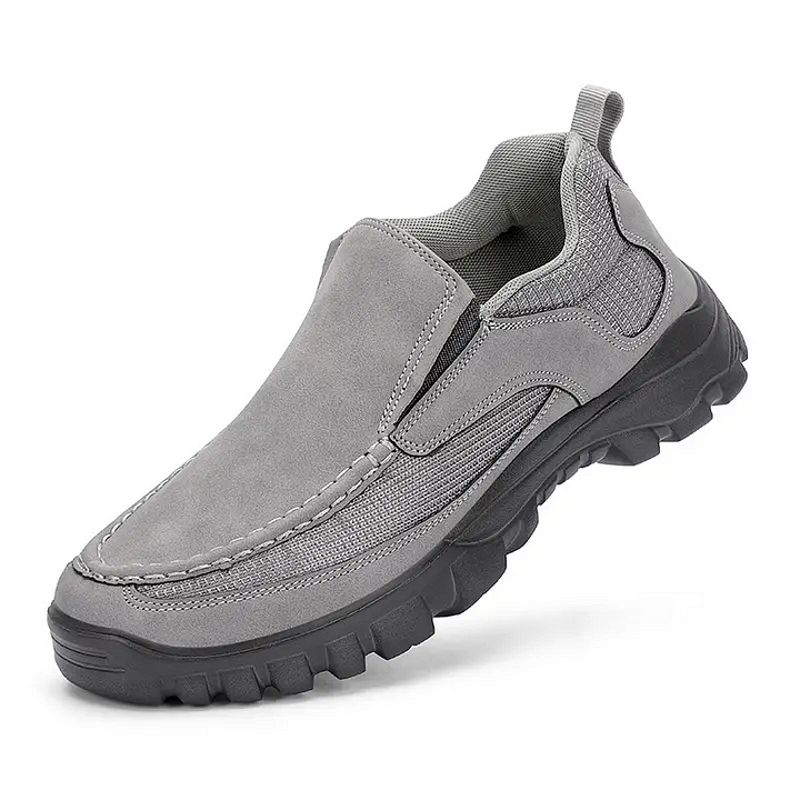 Men's Orthopedic Genuine Leather Relaxed-Fit Slip-On Loafer for Diabetics, Arch Support Hiking Shoes for  everyday casual wear