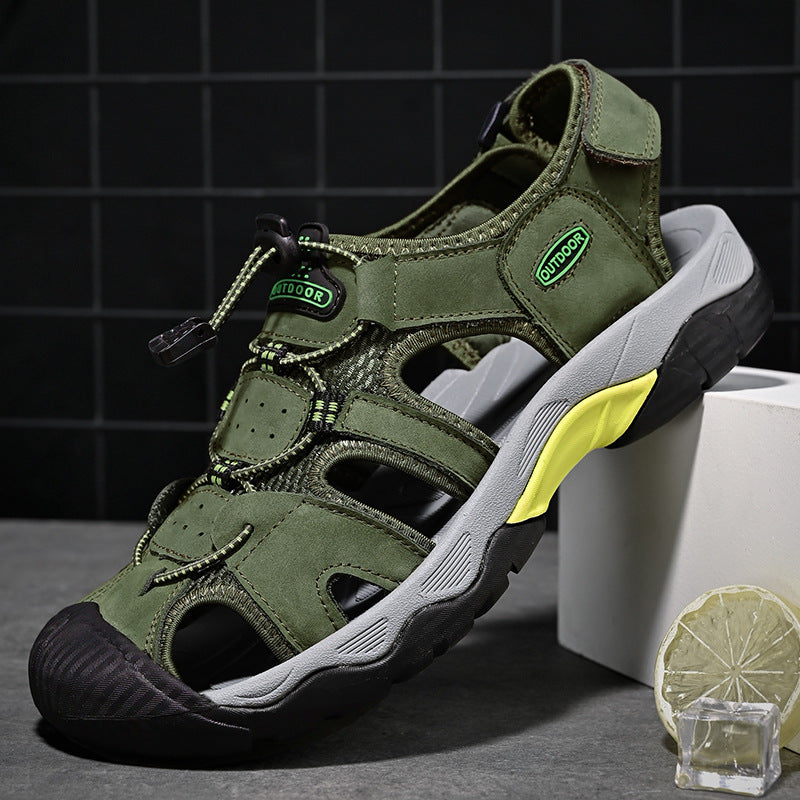 Men's Slip-on Genuine Sports Sandals, Orthopedic Support, Comfortable Lightweight Durable Non-Slip Hiking Sandals