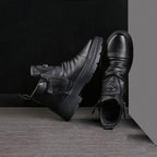 Men's Comfortable Leather Motorcycle Boots Work Boots Waterproof Anti-Slip Anti-Sprain
