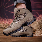 Men's Orthopedic Walking Boots - Built-In Arch Support; Ankle Support; Waterproof Leather Upper; Wide Toe; Non-Slip; Anti-Wear; Comfortable Hiking Boots