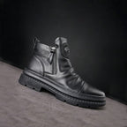 Men's Comfortable Leather Motorcycle Boots Work Boots Waterproof Anti-Slip Anti-Sprain