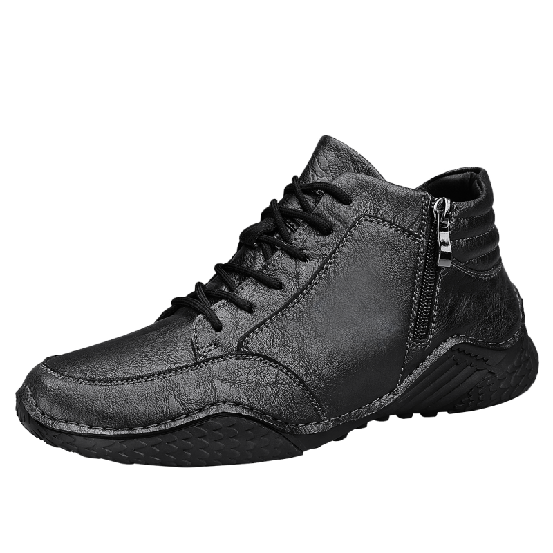 ⏰Limited-Time 70% OFF –Men's Orthopedic Ankle Boots Leather with Zip – Arch Support, Non-Slip, Waterproof, Boots for Work & Outdoors